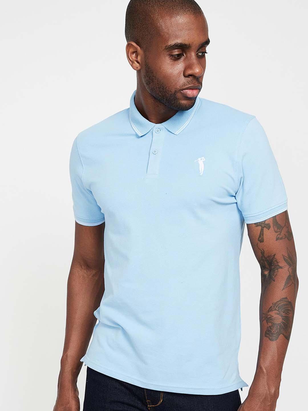 Myntra Calvin Klein Henley Shirt Bossini Men Blue Solid Polo