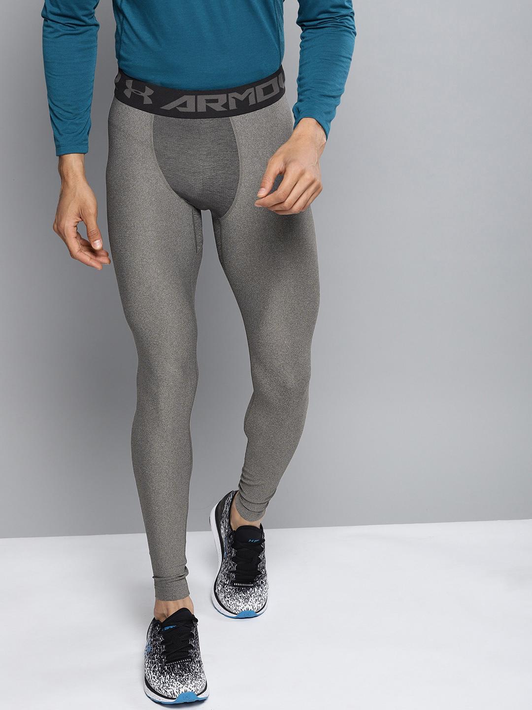 Buy UNDER ARMOUR Men Grey Heat Gear Armour Tights Tights for
