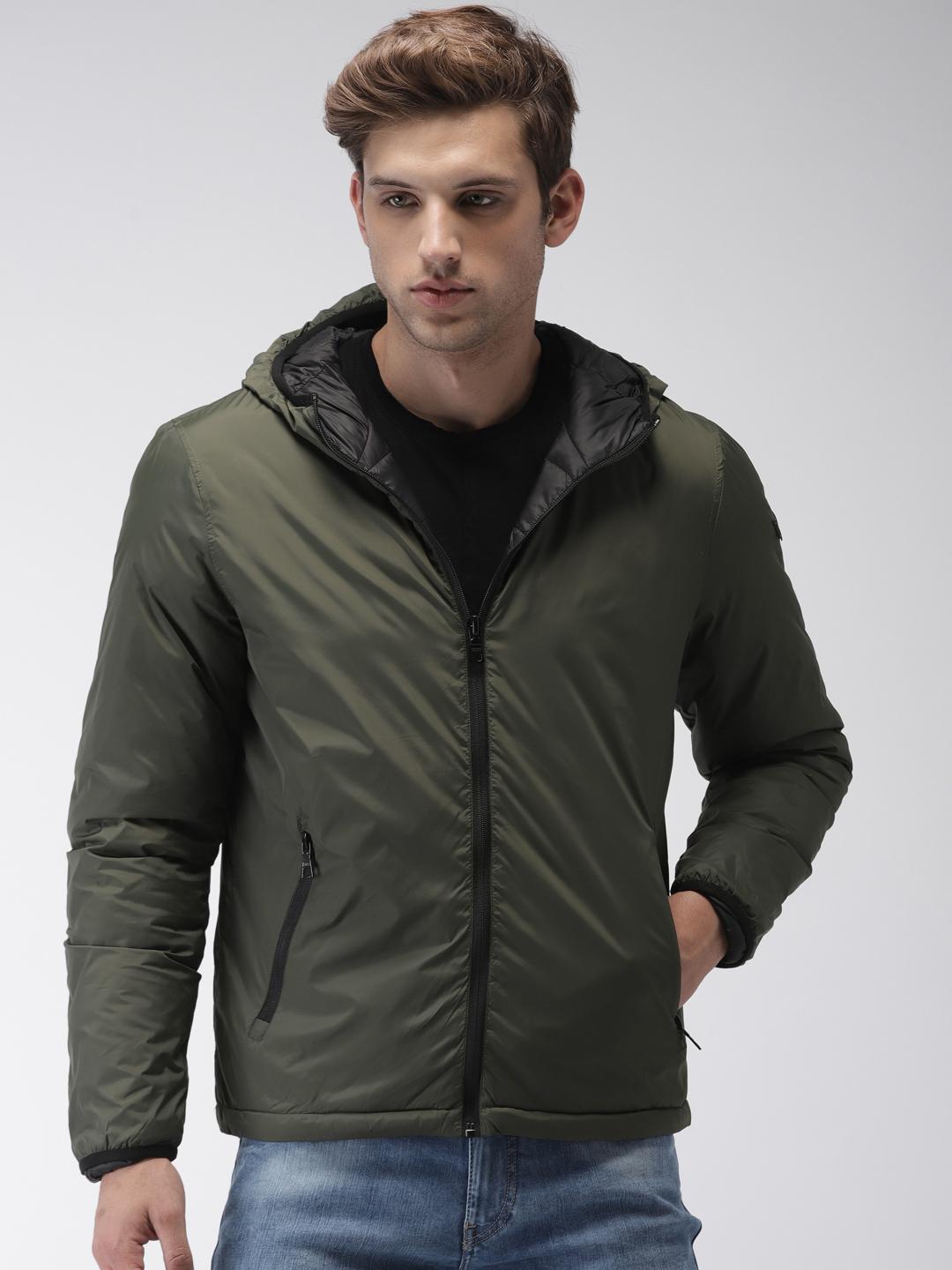 Buy GAS Men Olive Green Solid Padded Jacket Jackets for Men