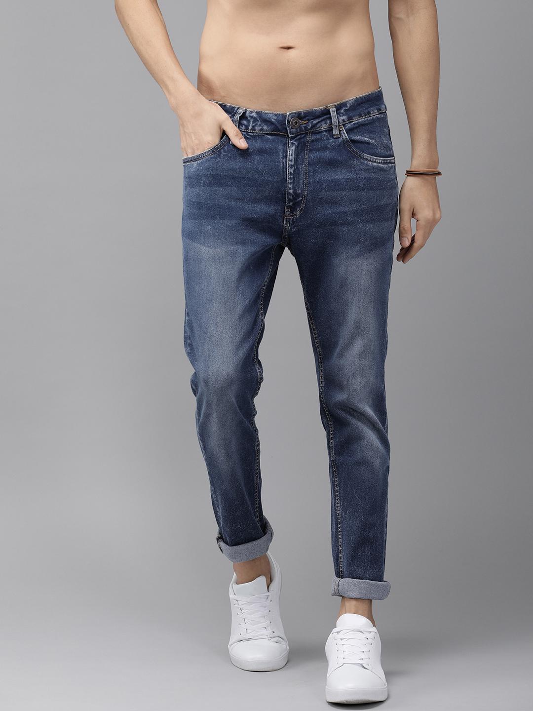 Buy Roadster Men Blue Skinny Fit Low-Rise Clean Look Stretchable