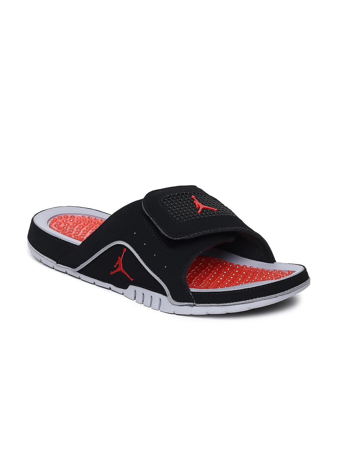 Buy Nike Men Black JORDAN HYDRO IV RETRO Solid Sliders Flip