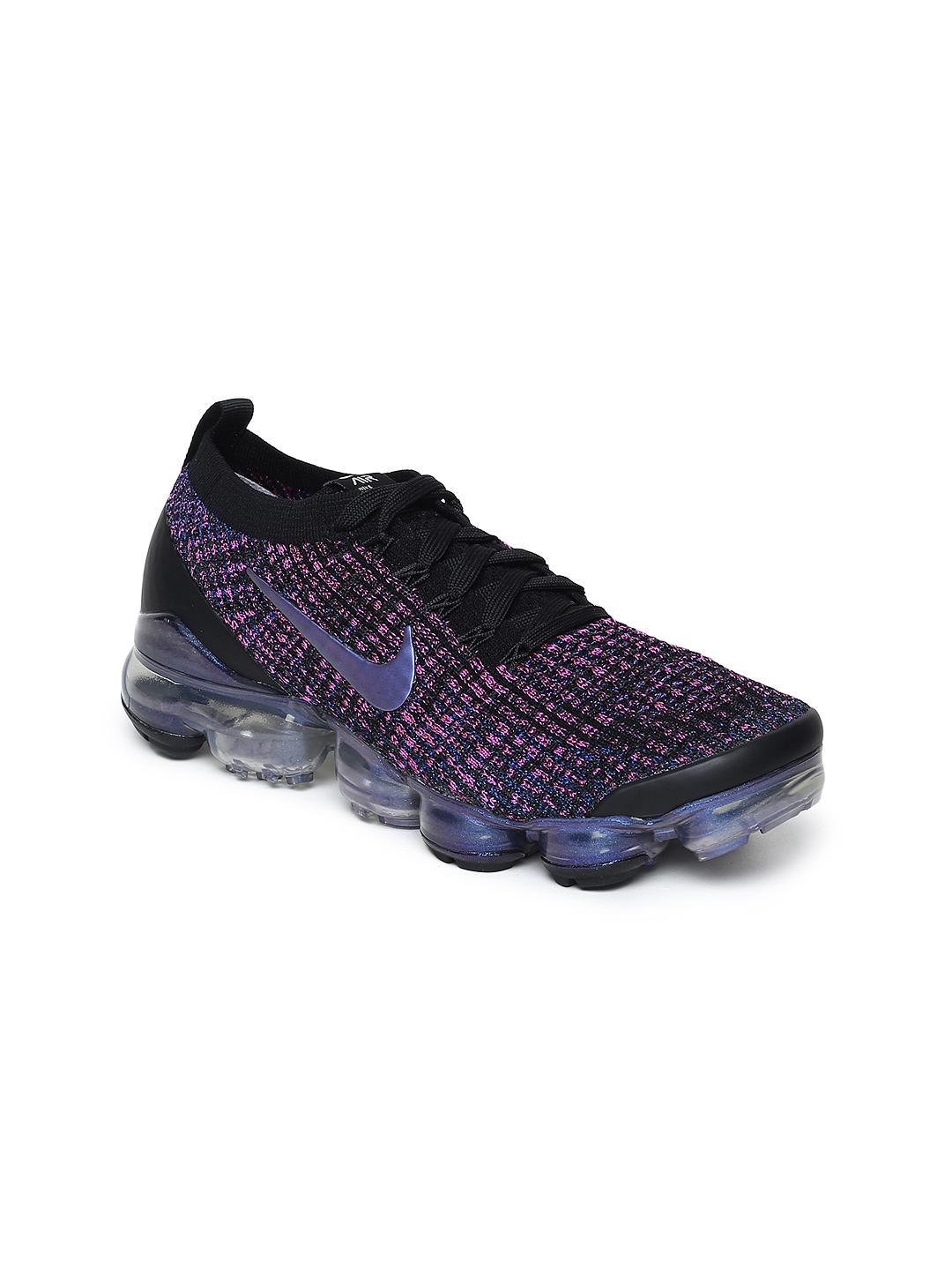 Buy Nike Black Women Black Purple AIR VAPORMAX FLYKNIT