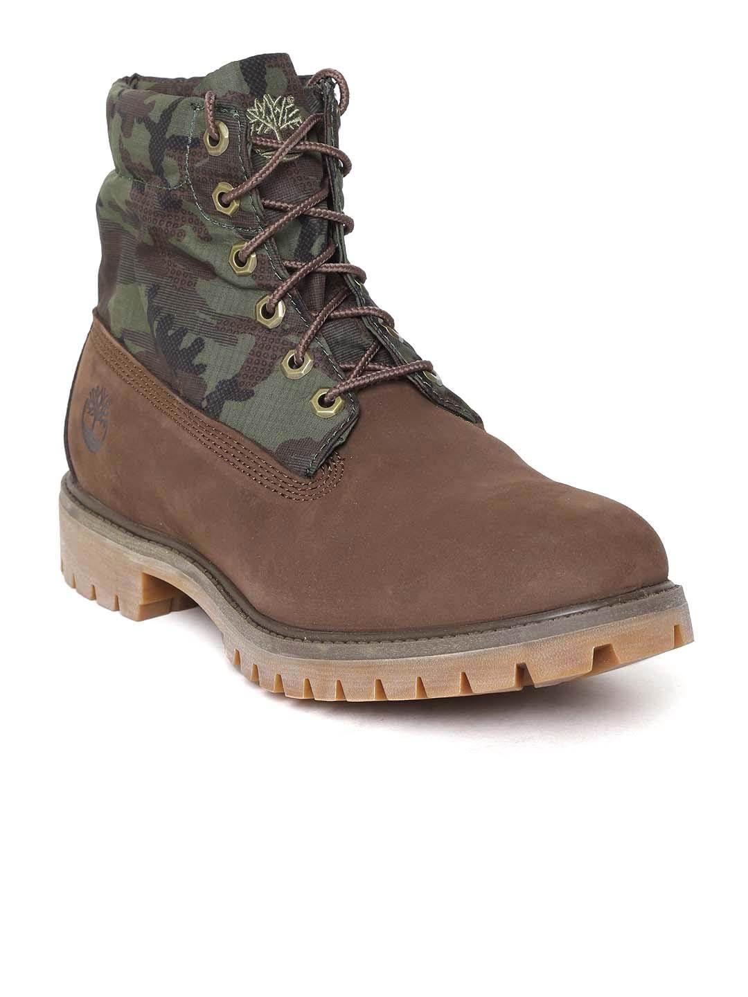 Buy Timberland Men Brown Olive Green Camouflage Print Cityedge