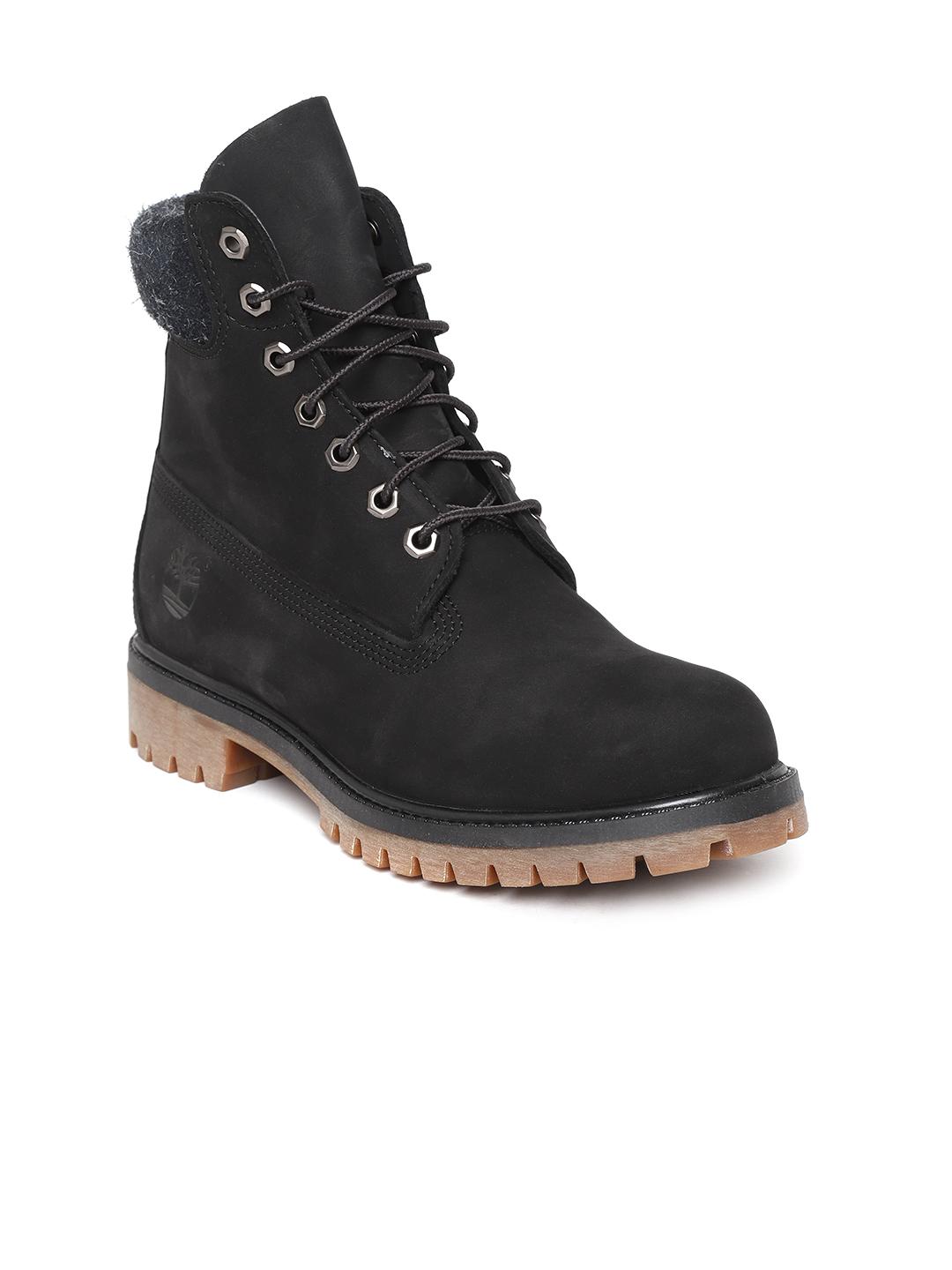 Buy Timberland Men Black 6 Inch Premium Waterproof Leather Mid-Top