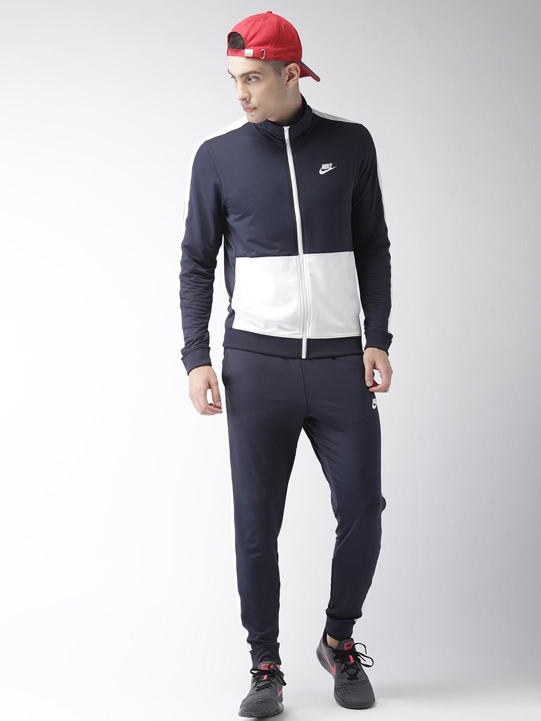blue and white nike tracksuit