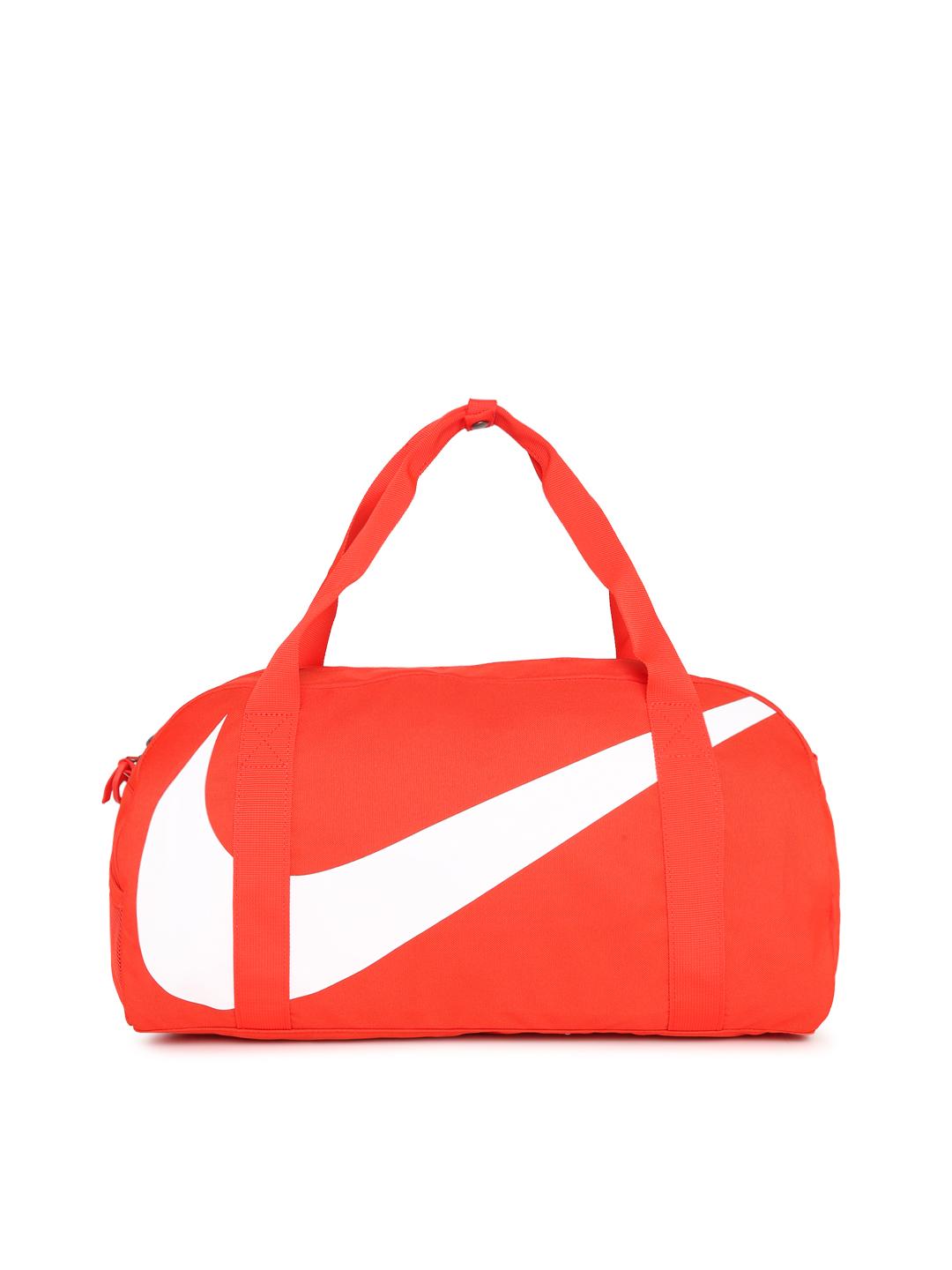 orange and black nike duffel bag