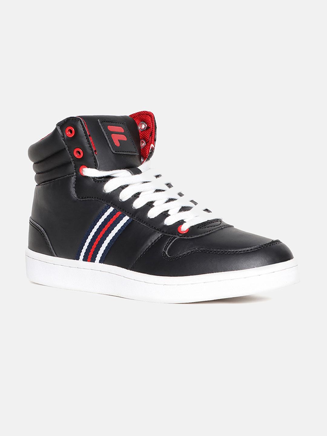 Buy FILA Men Black GERARDO Striped Mid-Top Sneakers Casual Shoes