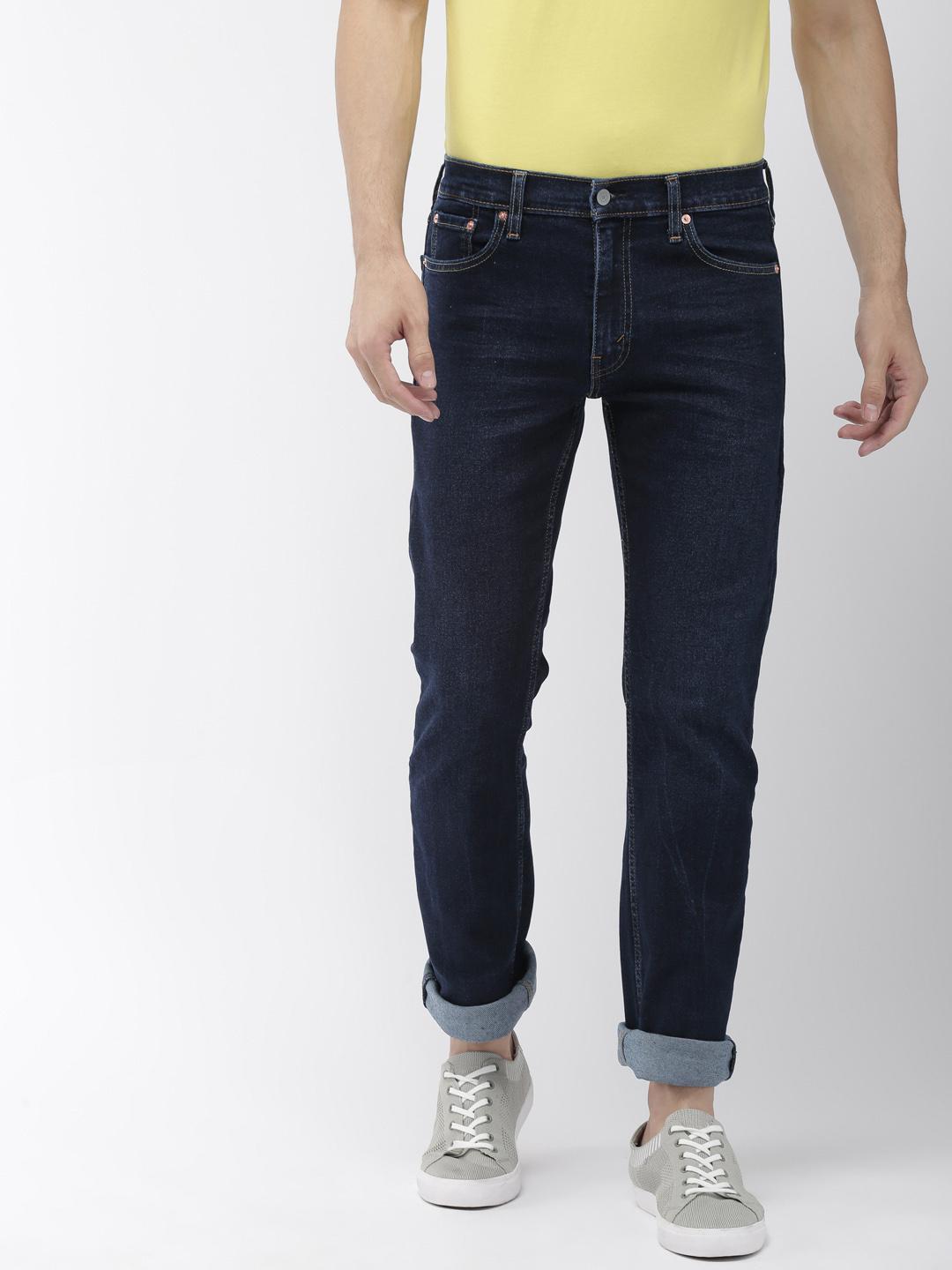Buy Levis Men Blue 513 Slim Straight Fit Mid-Rise Clean Look