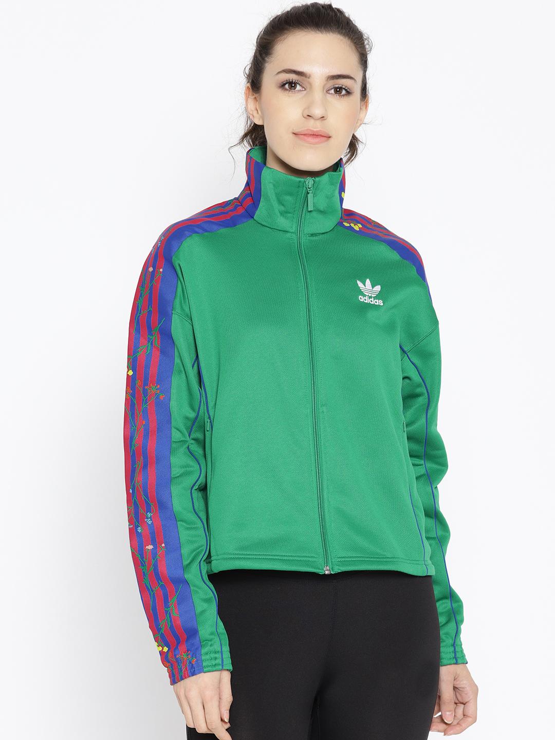 Buy ADIDAS Originals Women Green Solid Floral Track Jacket