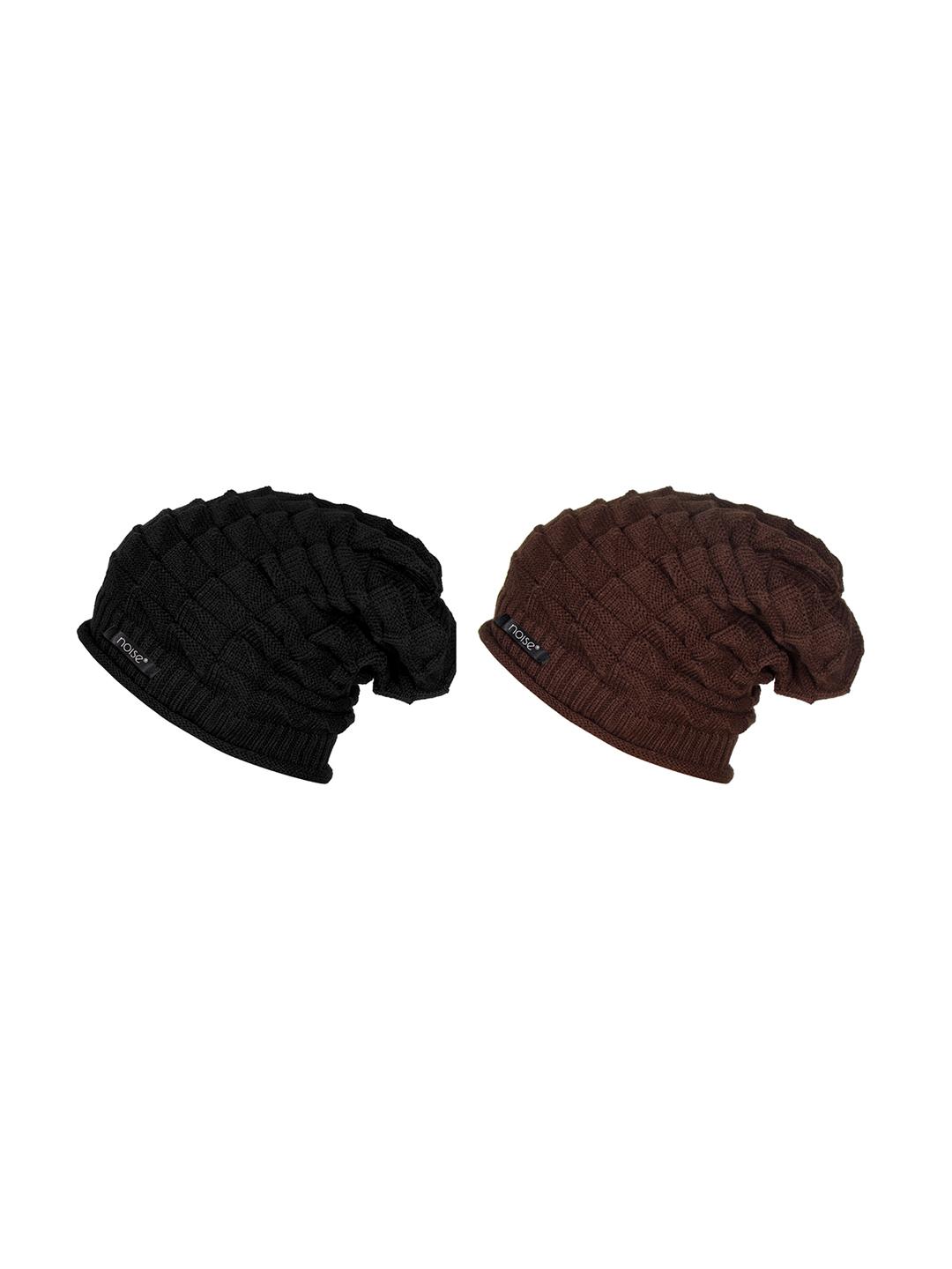 帽子 soundsports Beanie brown Buy NOISE Unisex Brown & Black Solid Beanie - Caps for Unisex