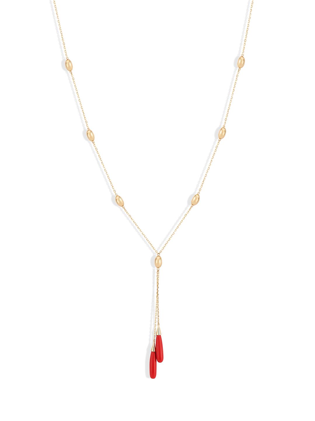 Buy Mia Multitaskers by Tanishq 14KT Yellow Gold Simulated Coral