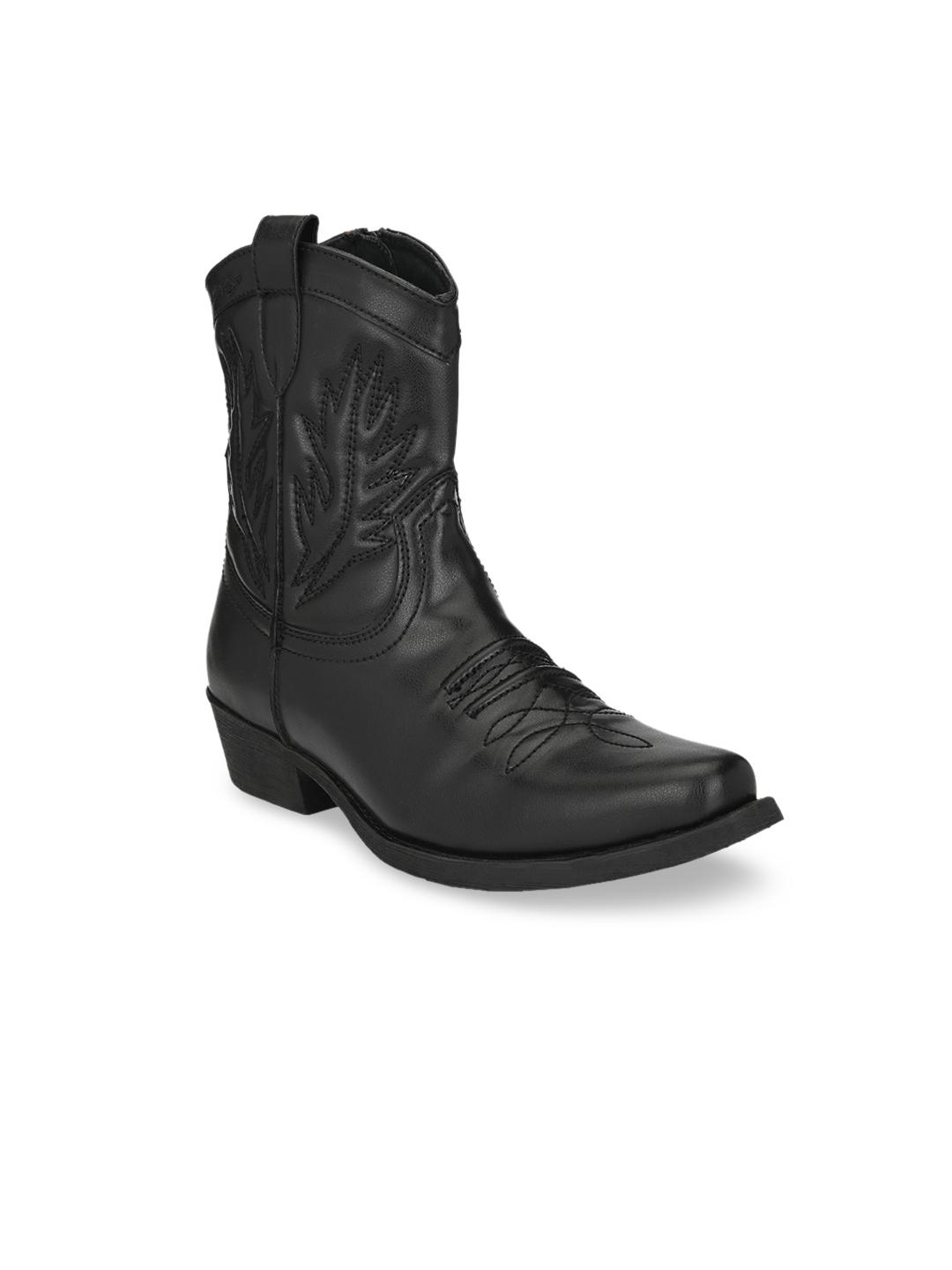 Buy Delize Men Black Cowboy Boots Casual Shoes for Men 11219936