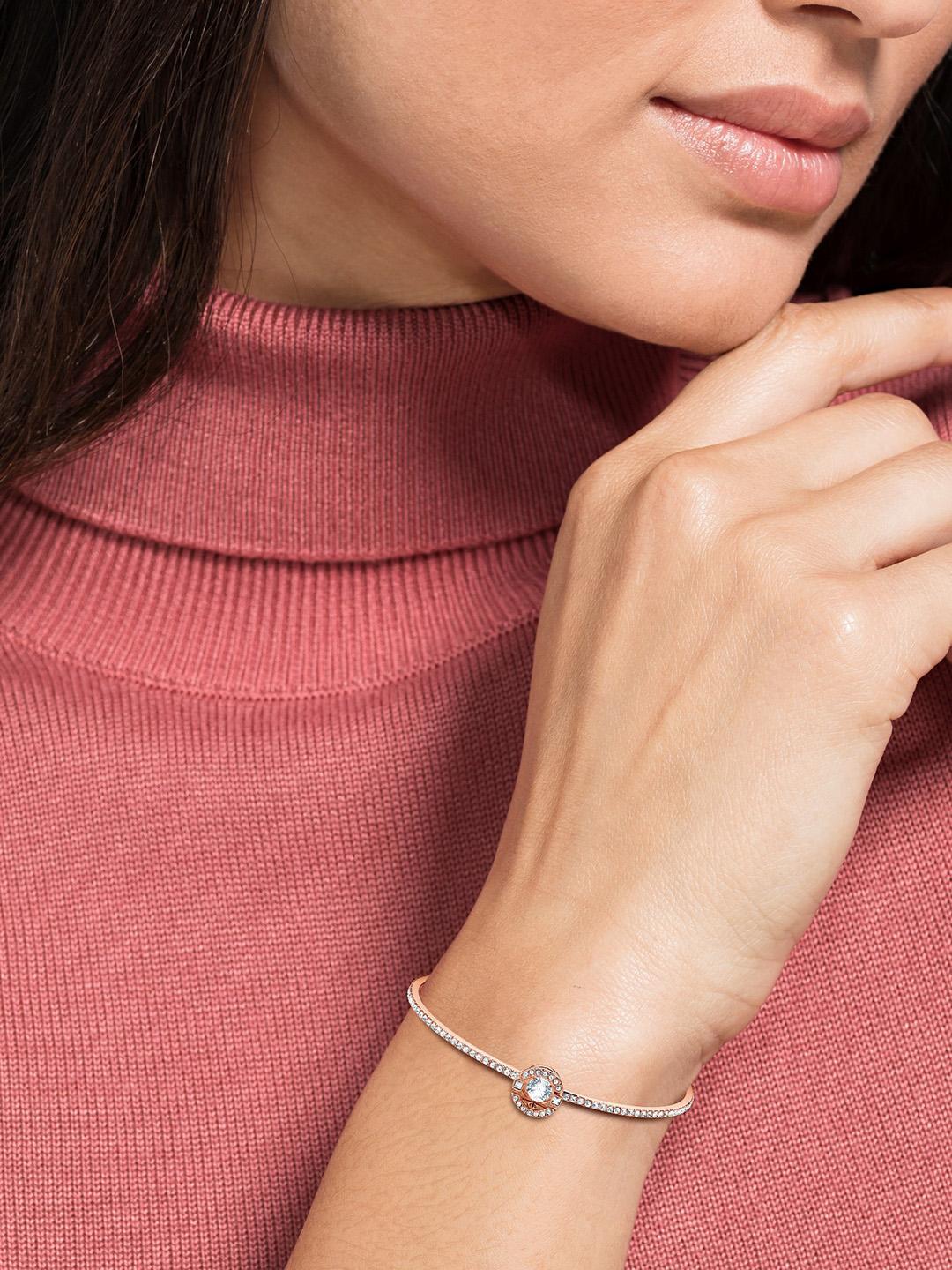 Buy SWAROVSKI Rose Gold-Plated Crystal-Studded Una Bangle-Style
