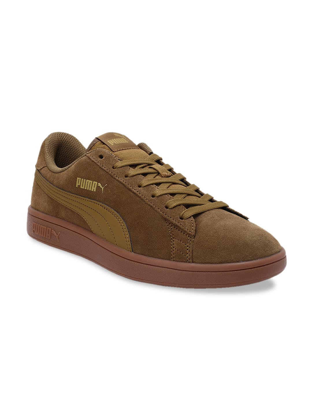 Buy Puma Unisex Olive Green Smash v2 Moss Suede Sneakers Casual