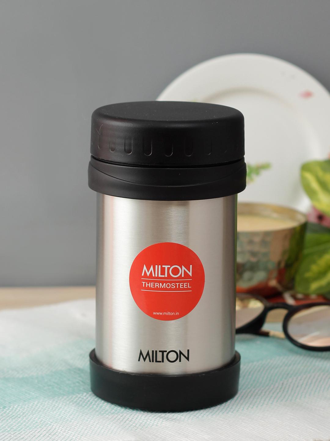 Buy Milton Unisex Silver-Toned Black Solid Thermosteel Hot