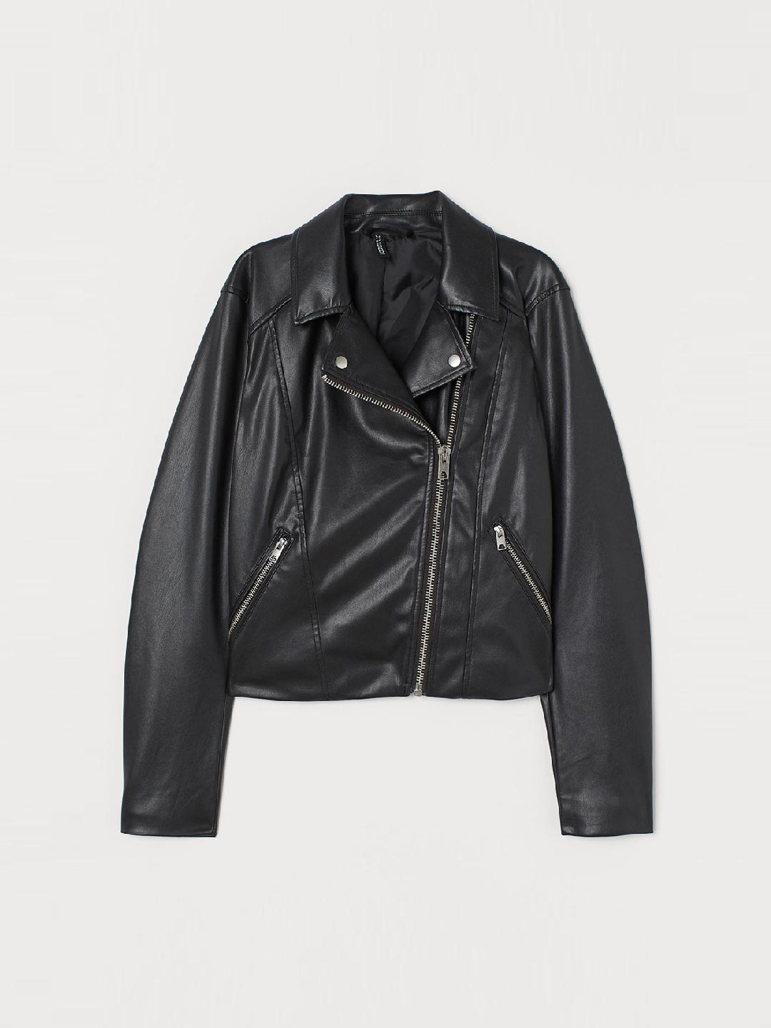 Buy H&M Women Black Biker Jacket Jackets for Women 11289760 Myntra