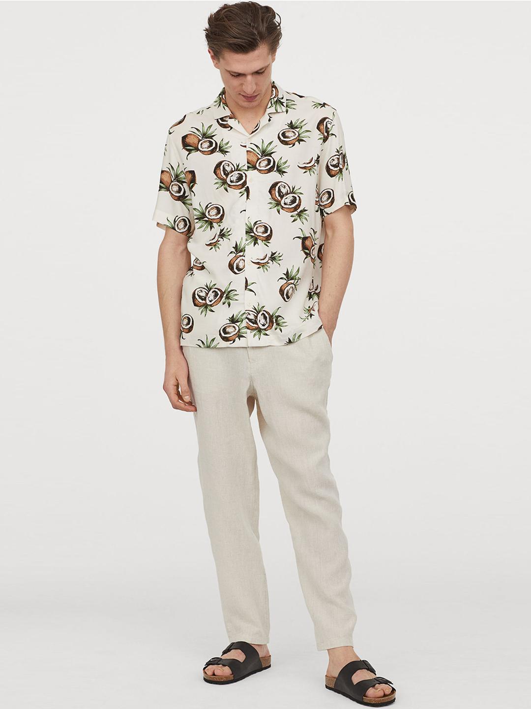 Patterned Resort Shirt Blue And White Striped Shirt H&m Buy