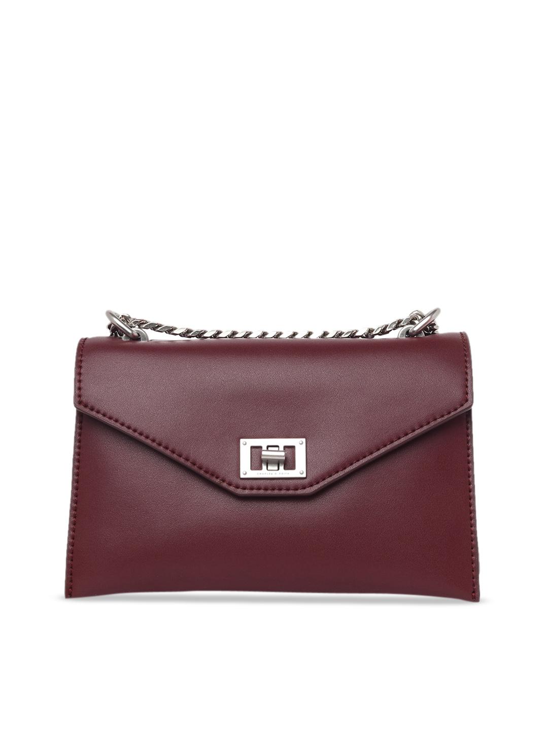 Buy CHARLES KEITH Burgundy Solid Sling Bag Handbags for Women