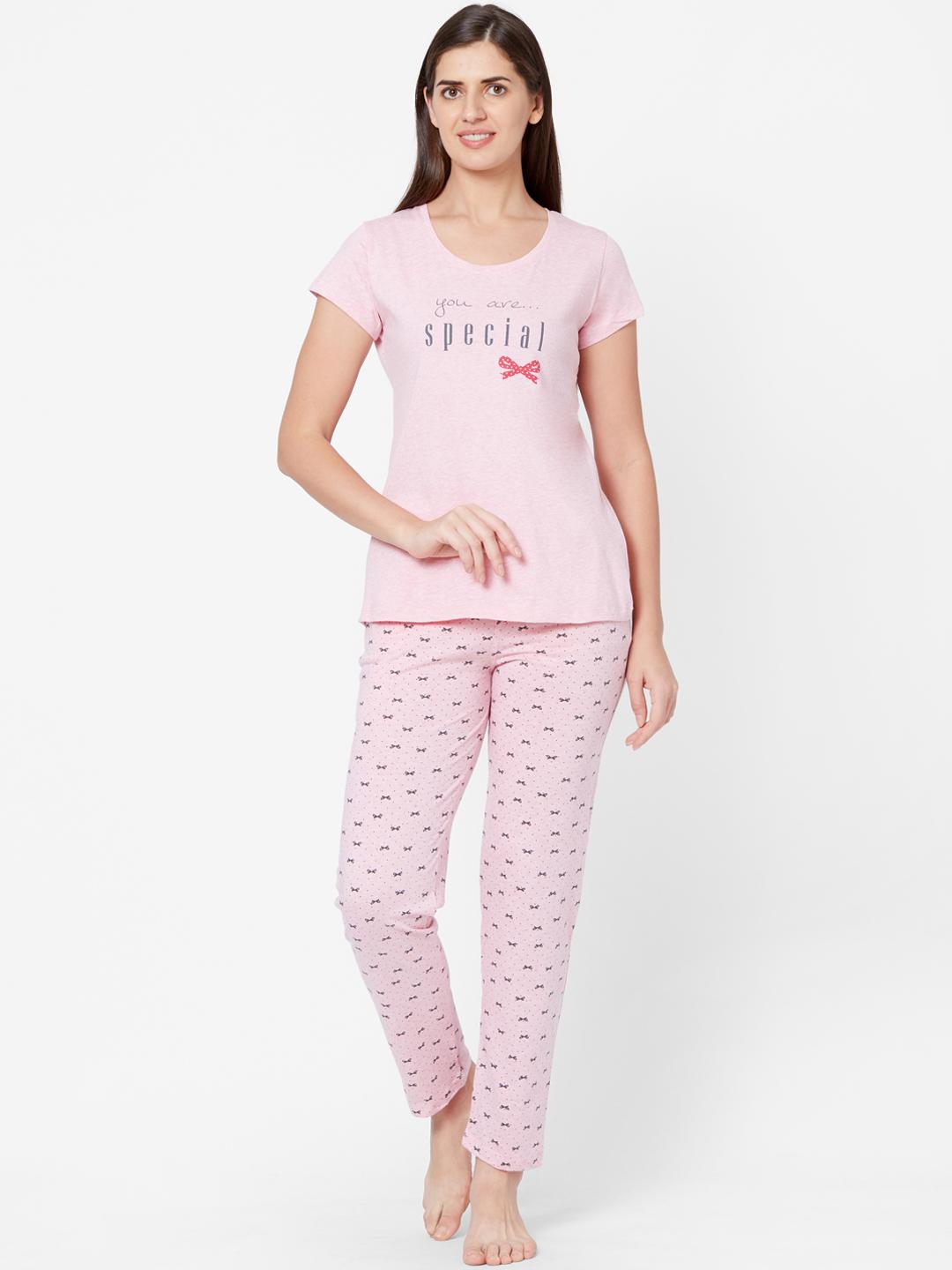 Buy Juliet Women Pink Blue Printed Night Suit 020002000002458