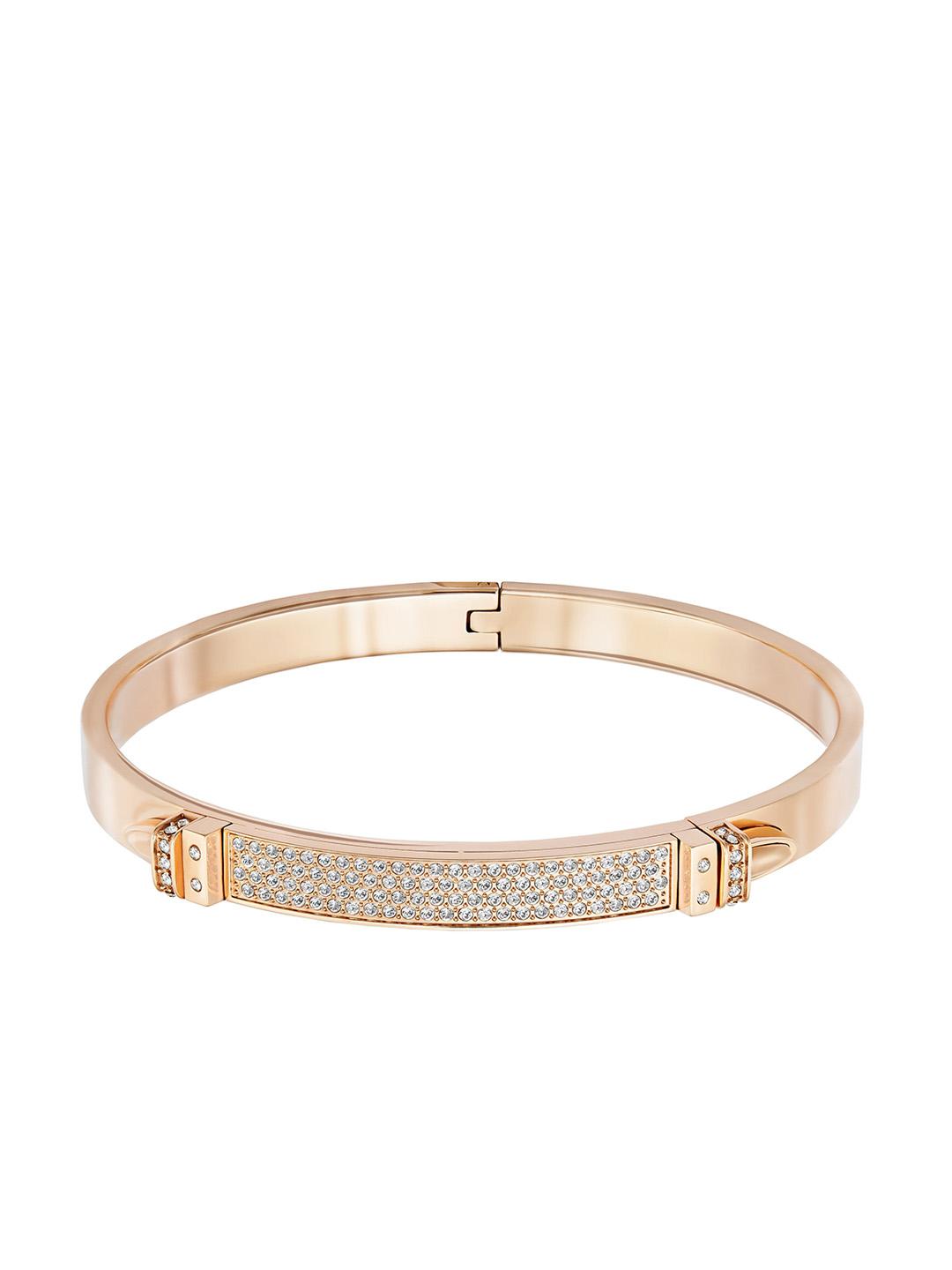 Buy SWAROVSKI White & Rose Gold-Plated Distinct Bangle Nrw Cry Pro
