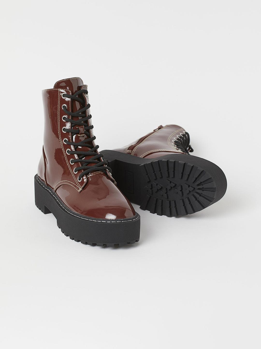 Buy H&M Women Brown Platform Boots Boots for Women 13652786 Myntra