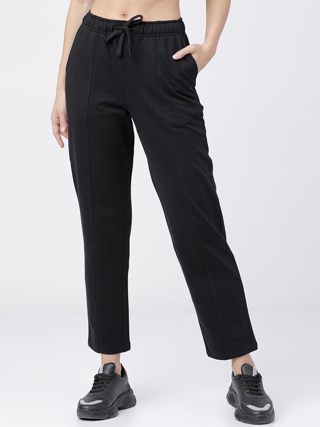 Buy Tokyo Talkies Women Black Solid Regular Fit Track Pants