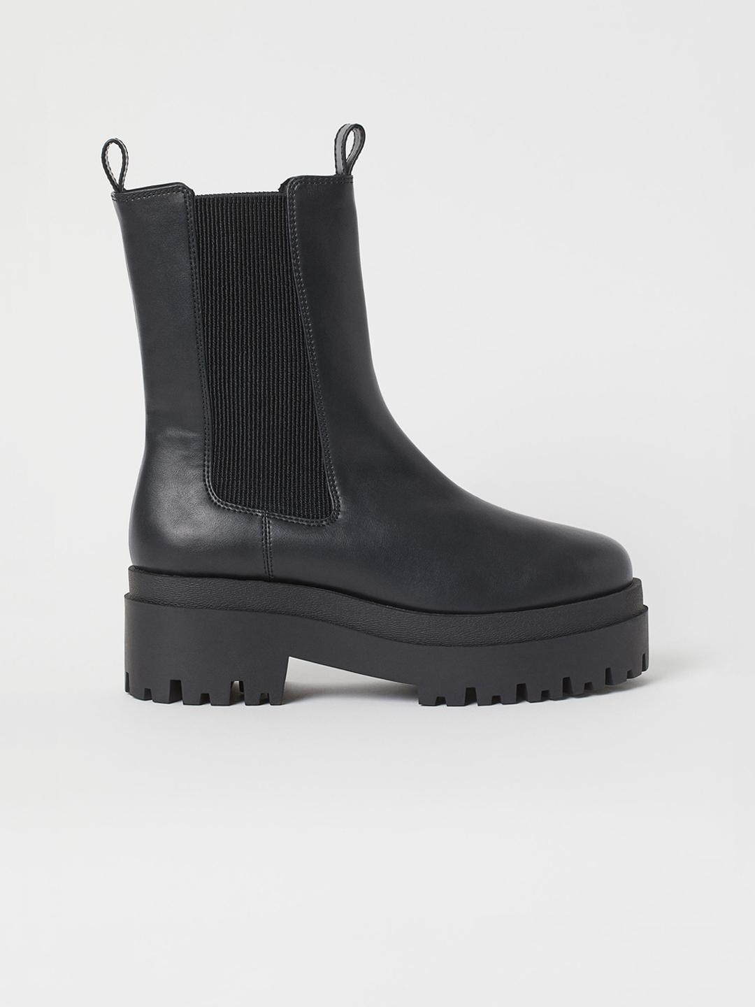 Buy H&M Black Platform Chelsea Boots Boots for Women 14407926