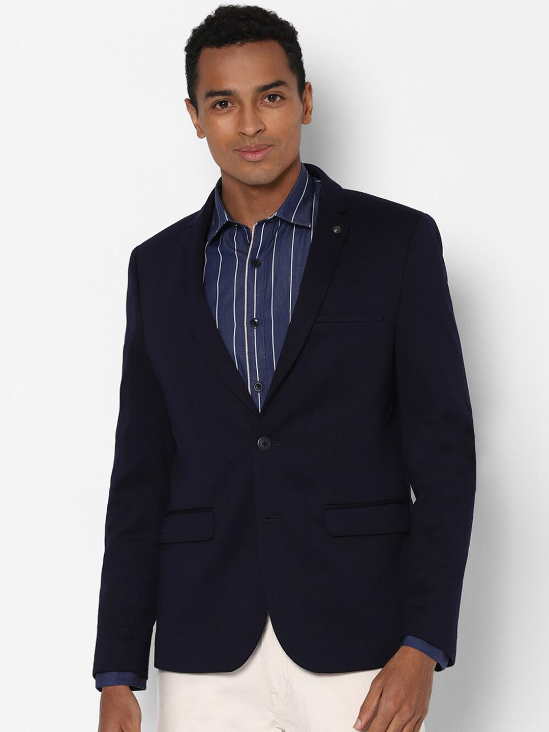 Dark Blue Blazer With White Shirt Park Avenue Men Blue Corduroy