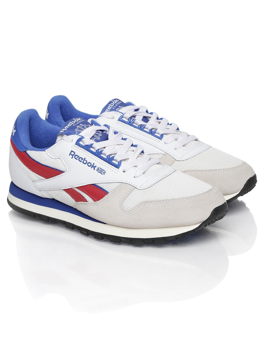 Buy Reebok Classic Men White Blue CL Leather Retro Casual Shoes