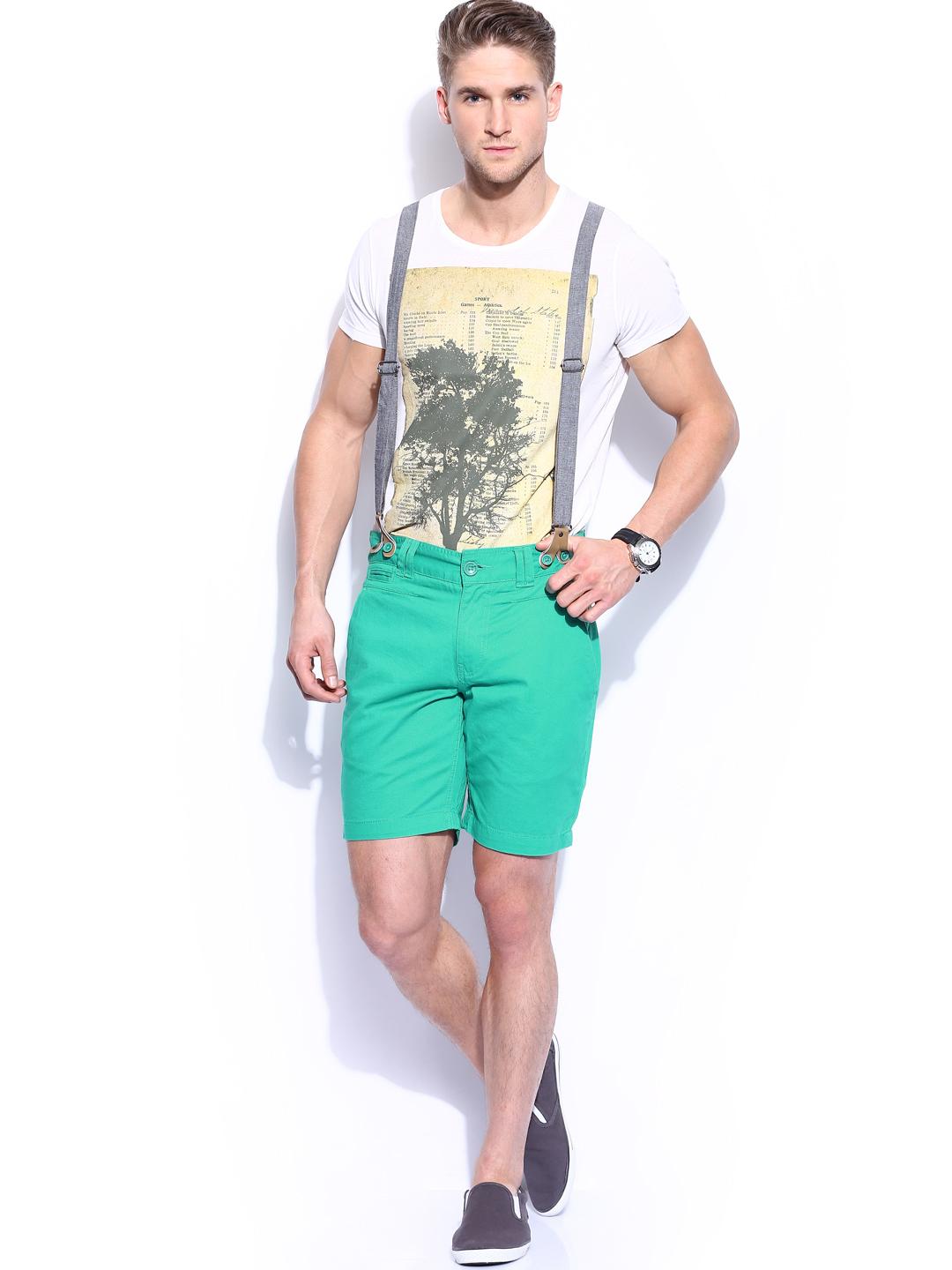 Sisley-Men-Green-Shorts-with-