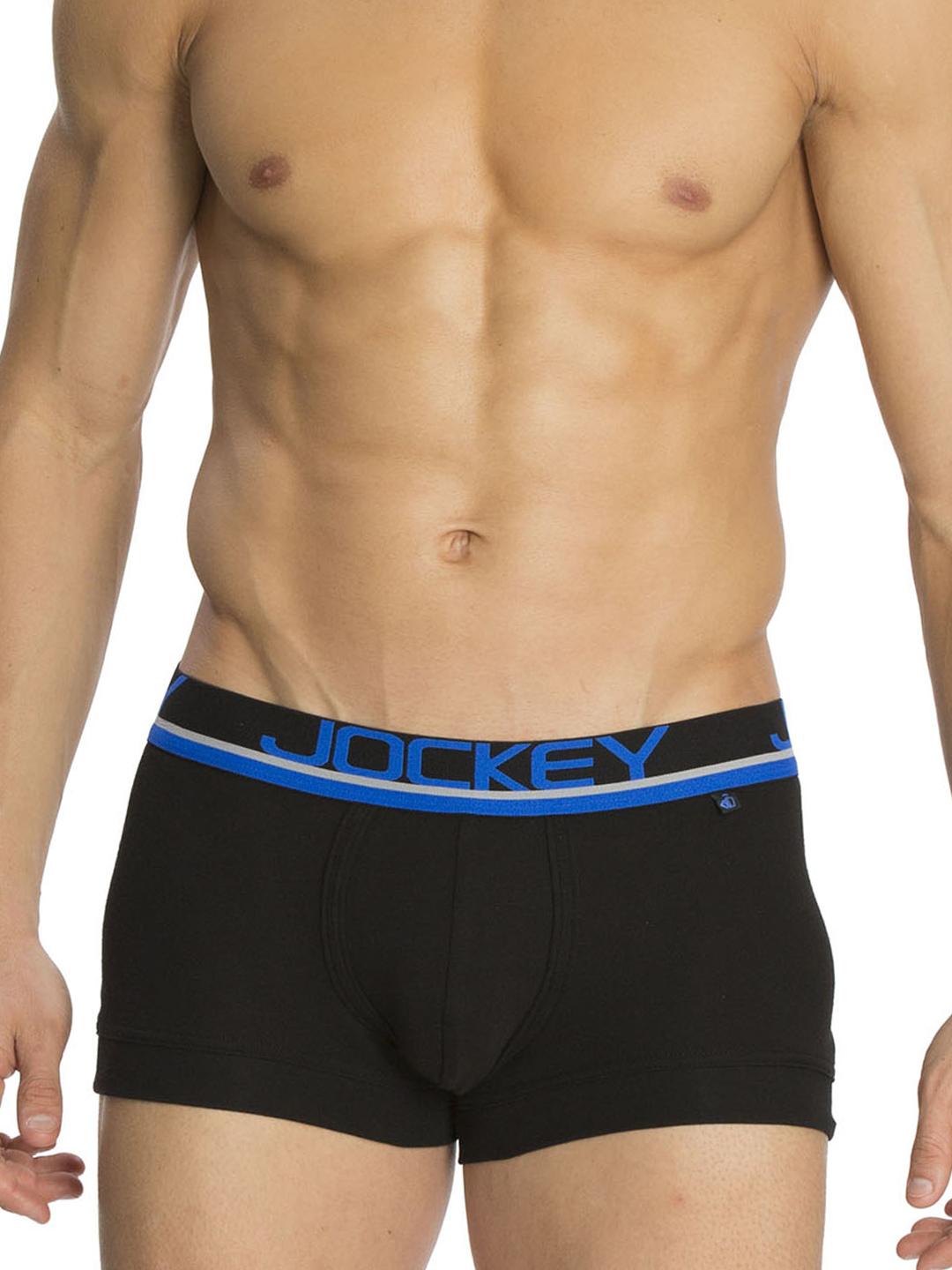 Buy Jockey Pop Colour Men Black Blue Modern Trunks FP 03 Trunk