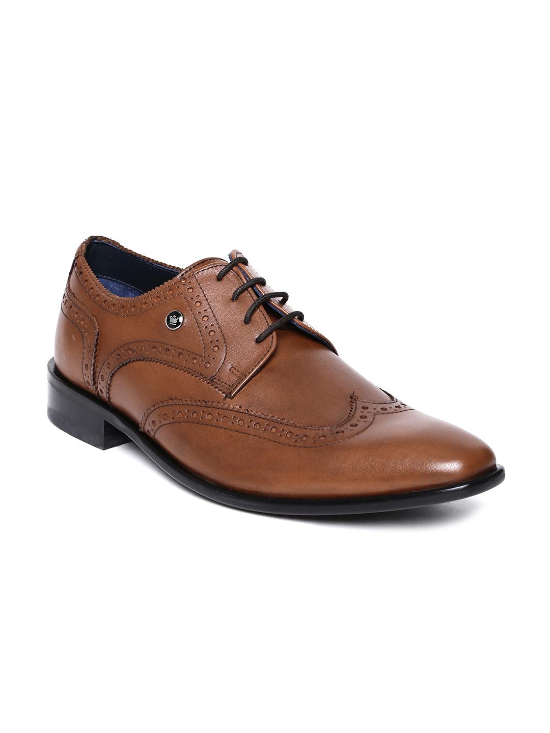 Buy Louis Philippe Men Brown Crust Leather Semiformal Shoes