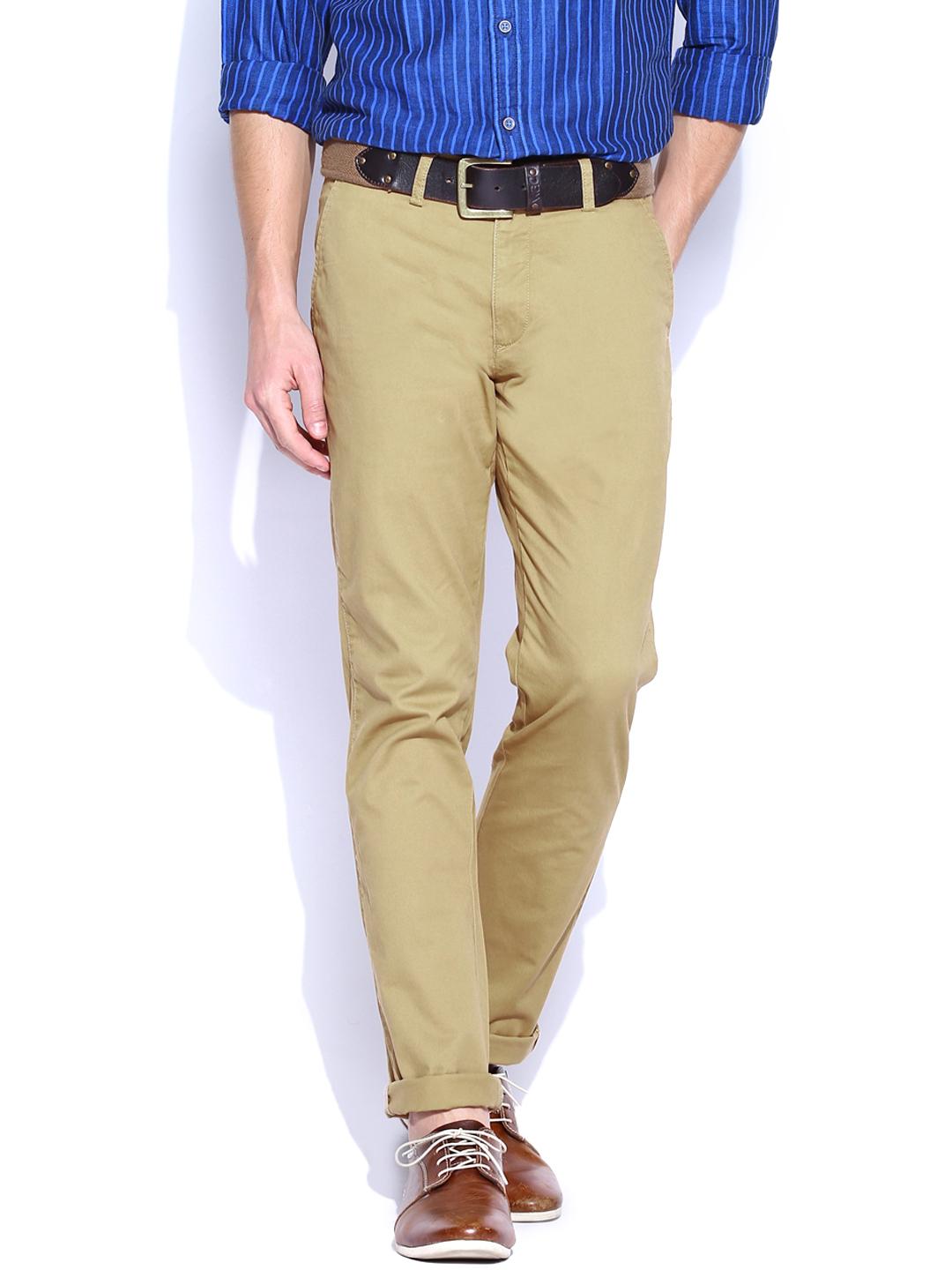 Buy IZOD Men Brown Slim Fit Trousers - Trousers for Men 643128 | Myntra