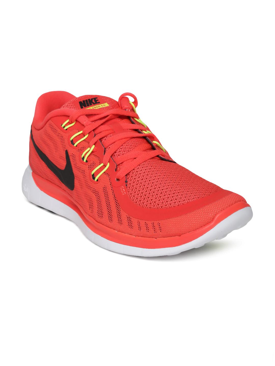 Orange Run Nike Men Neon Orange Free Running Shoes