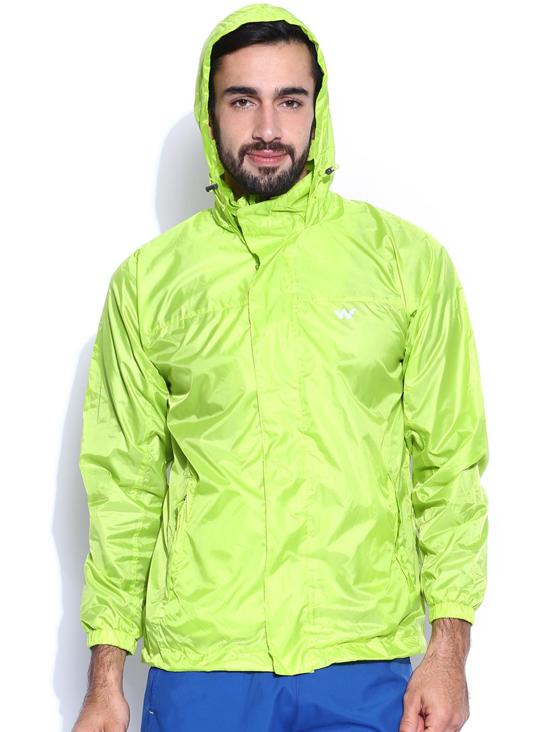 Buy Wildcraft Neon Green Hooded Rain Jacket Rain Jacket for Men