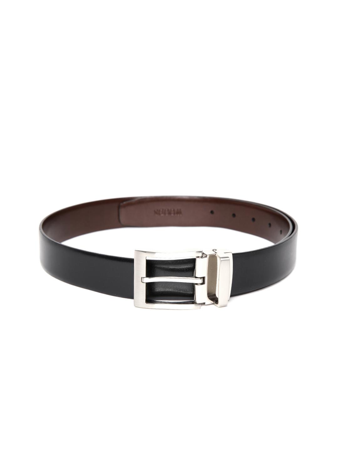 Buy Woods by Woodland Men Black Brown Reversible Leather Belt