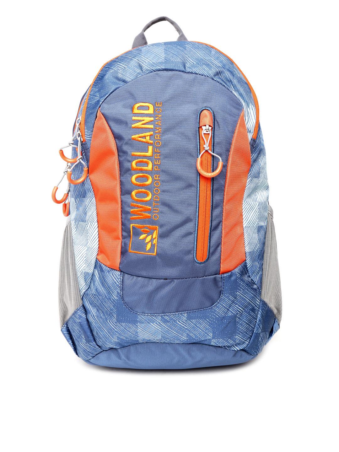 Buy Woodland Unisex Teal Blue Orange Backpack with Laptop Sleeve