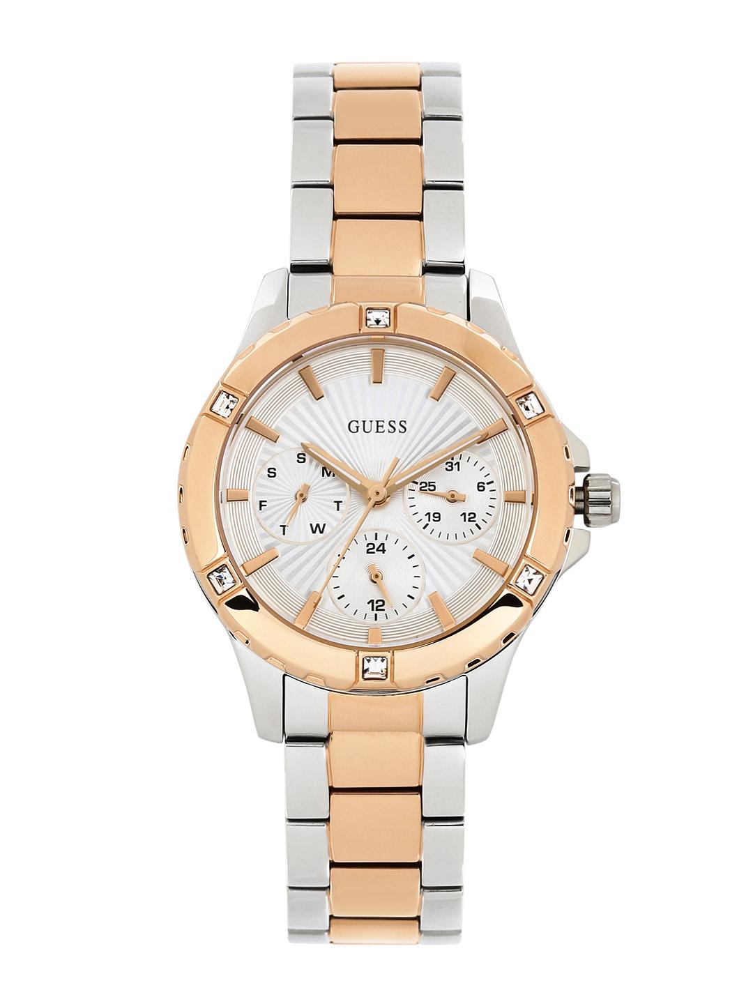 GUESS Women Silver-Toned Dial Watch W0443L4