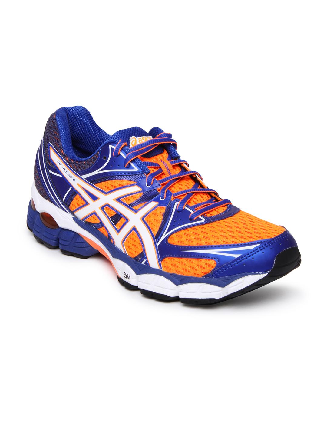 Buy ASICS Men Neon Orange Blue Gel-Pulse Running Shoes