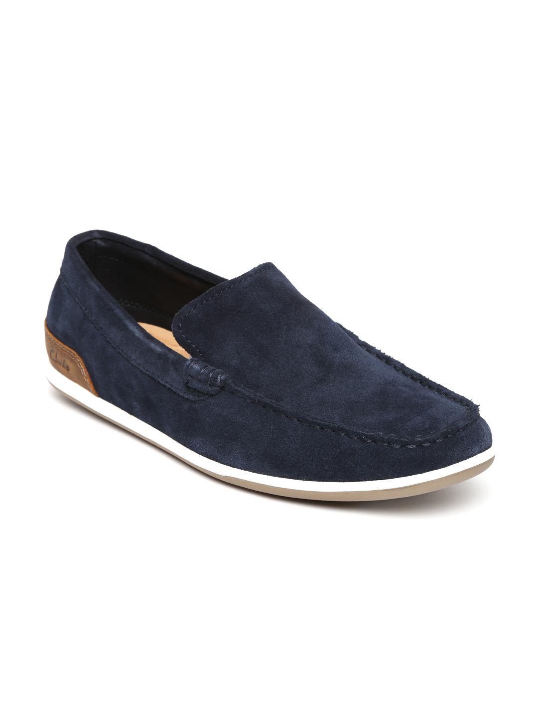 Buy Clarks Men Navy Blue Suede Loafers - Casual Shoes for  display picture 3