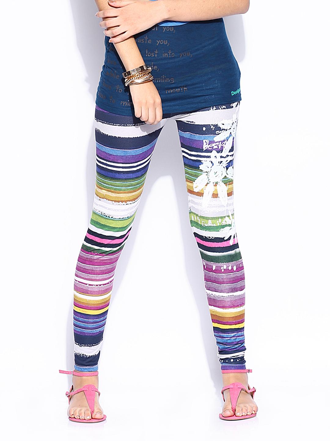 Desigual Women's Sport Long Tight With Mesh - Wild Animal Print Leggings - View #2