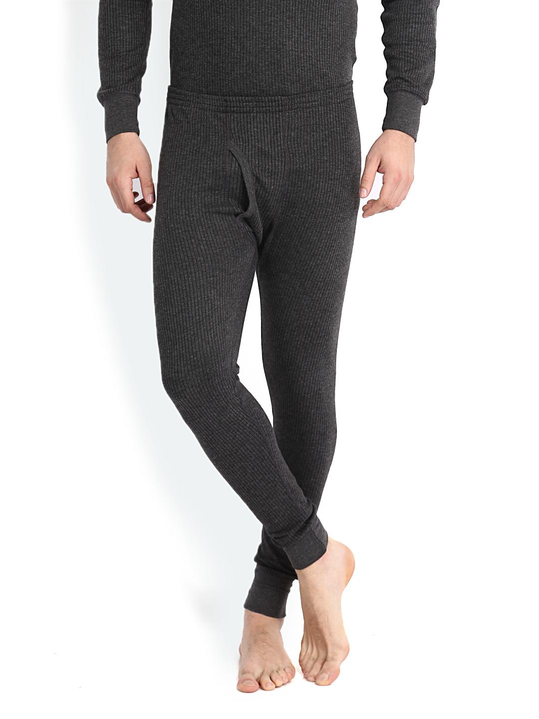 Buy Hanes Men Grey Melange Thermal Pants Thermal Bottoms for Men