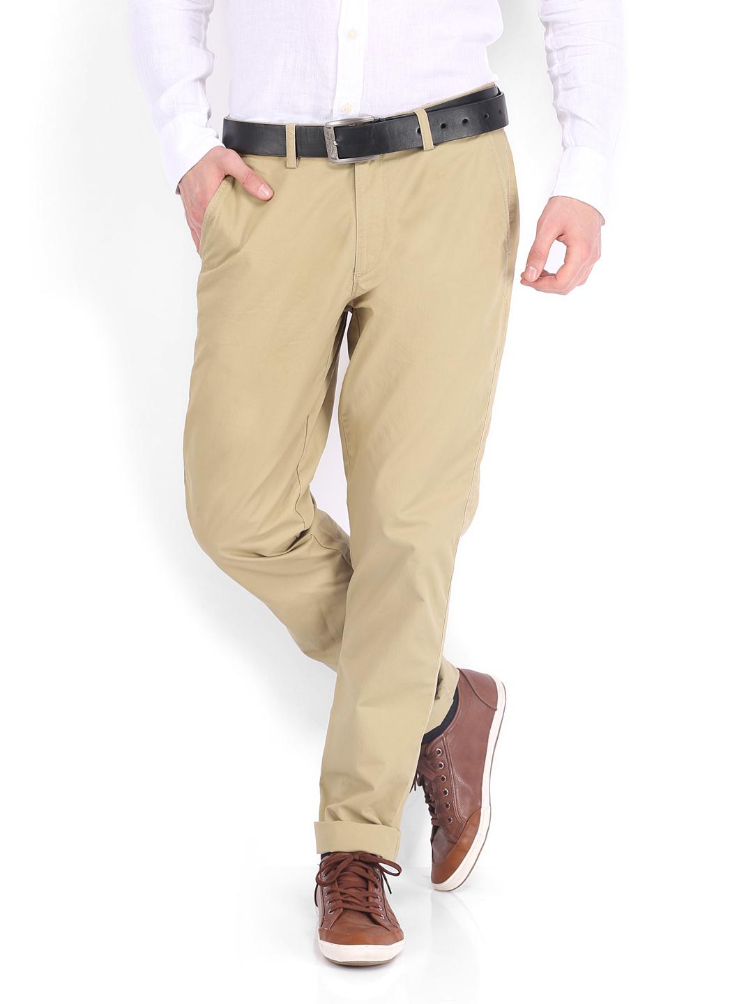 Buy IZOD Men Brown Slim Fit Trousers - Trousers for Men 510310 | Myntra