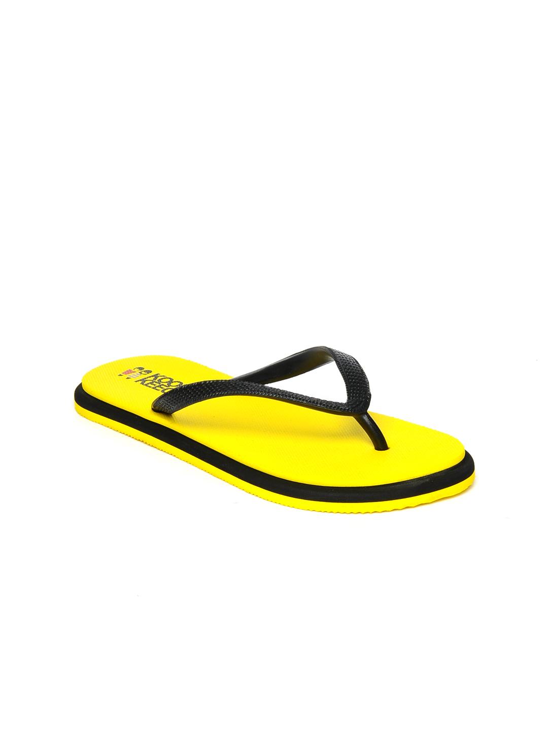 うろこっこ Buy Kook N Keech Women Yellow & Black Flip Flops - Flip Flops for