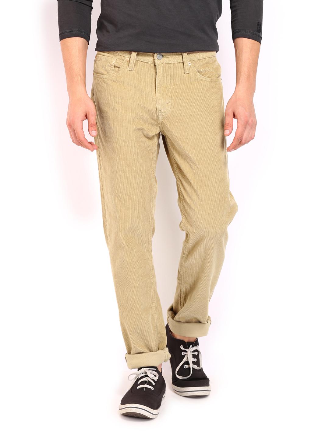 Buy Levis Men Beige 511 Slim Fit Corduroy Trousers Trousers for