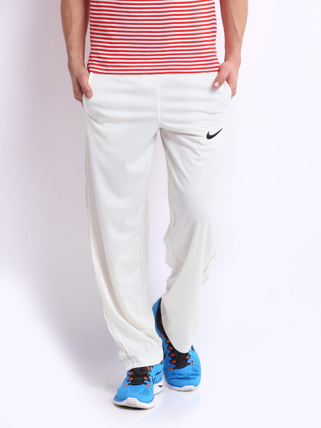 nike cricket white track pants