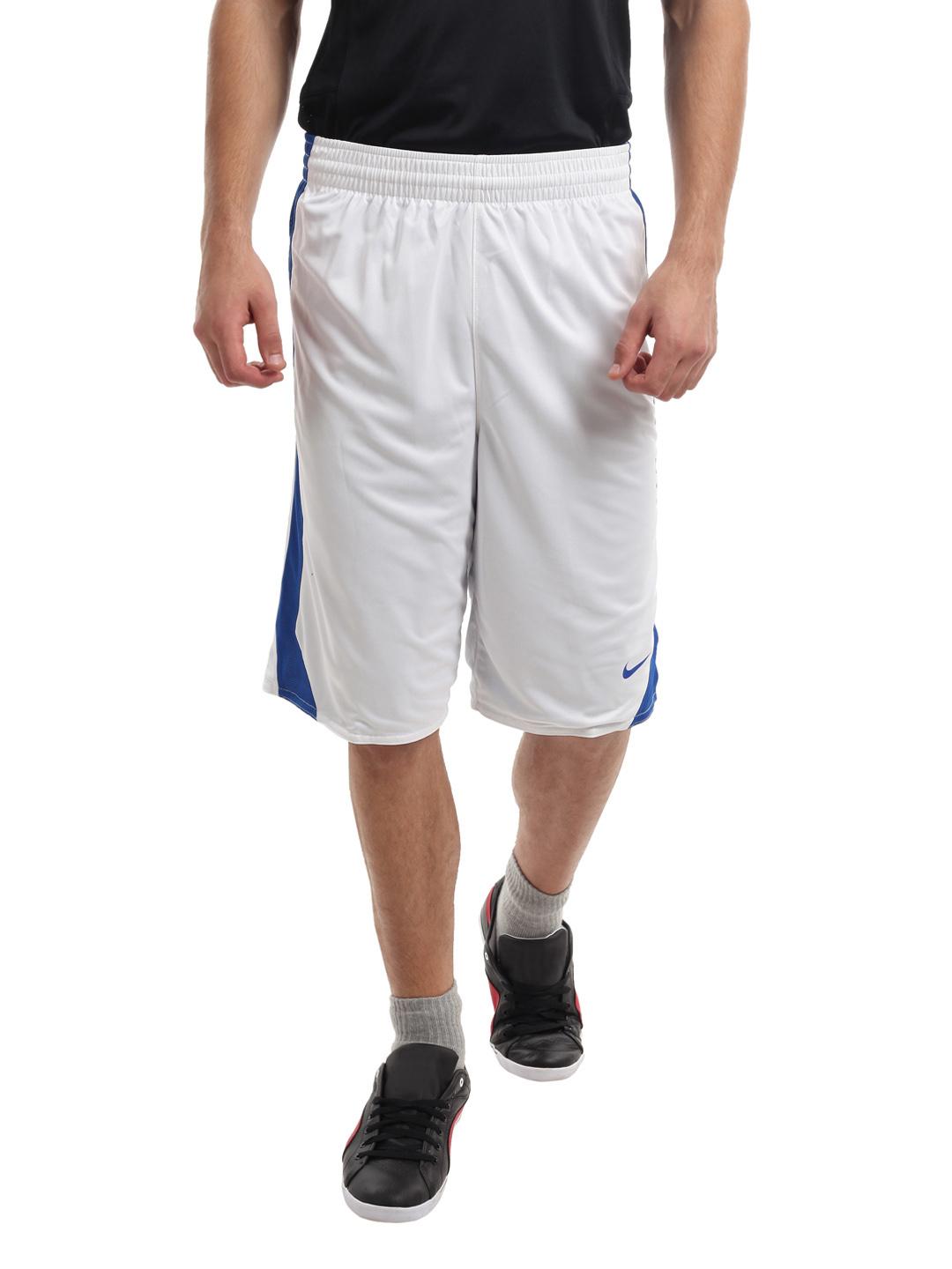 Buy Nike Men White Blue Reversible Basketball Shorts Shorts