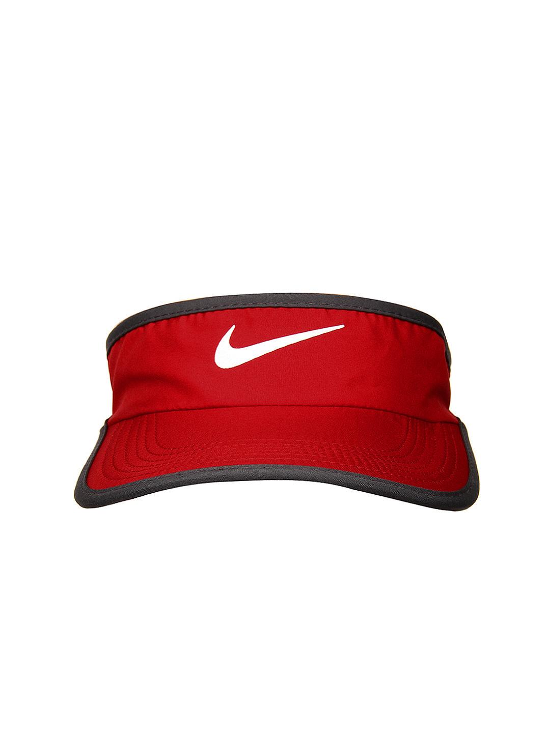 red and black nike visor