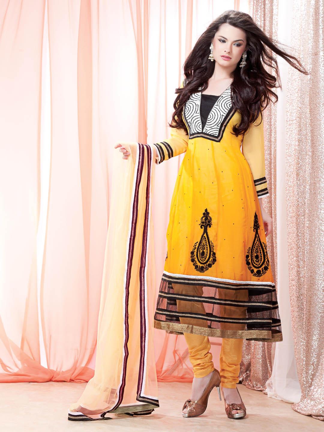 Buy Parvati Women Yellow Unstitched Salwar Suit Dress Material