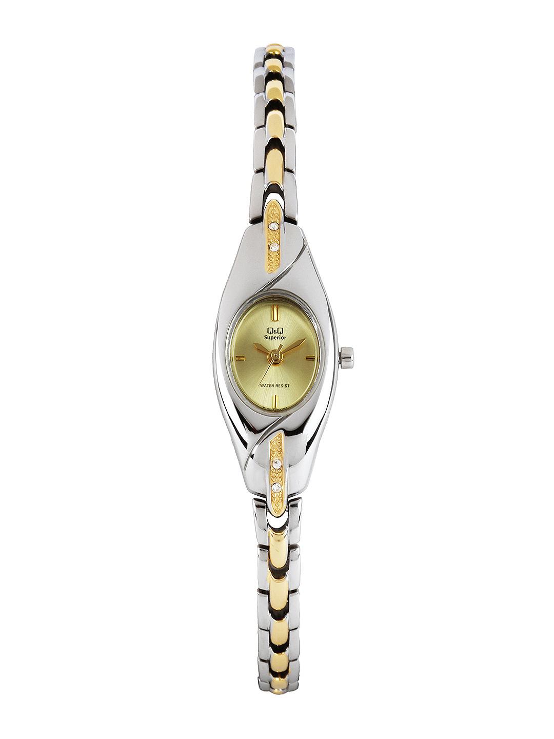 Gold Q And Q Superior Watch Q&Q Superior Women Gold Toned Dial Watch